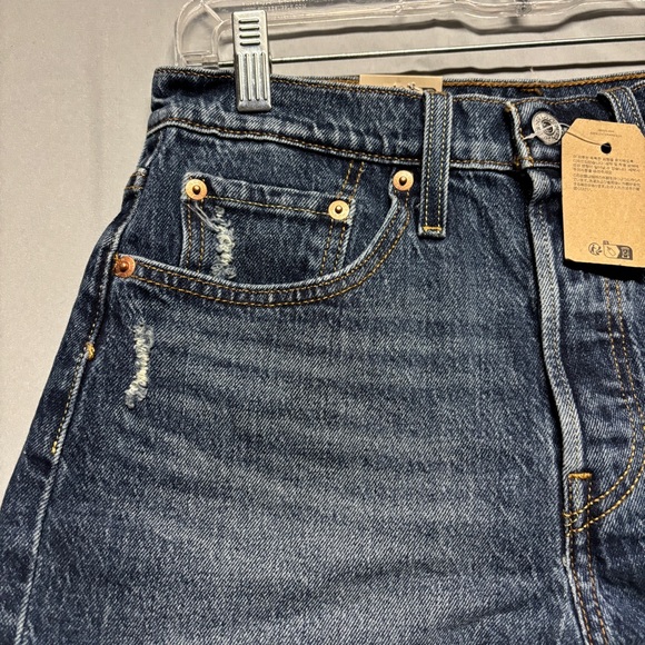 Levi's 501 Women's Blue Denim Shorts - Picture 3 of 10